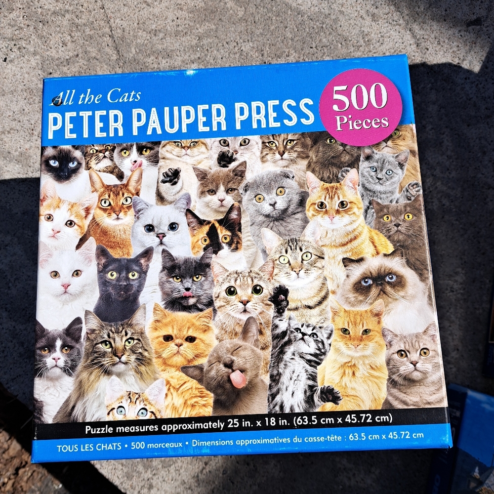 Cat Puzzle - 500 Pieces - Blue